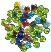 50 8mm Glass Leaf & Butterfly Bead Mix